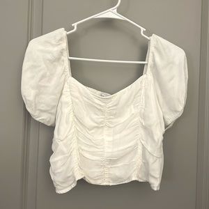 Hollister White Ruched Top